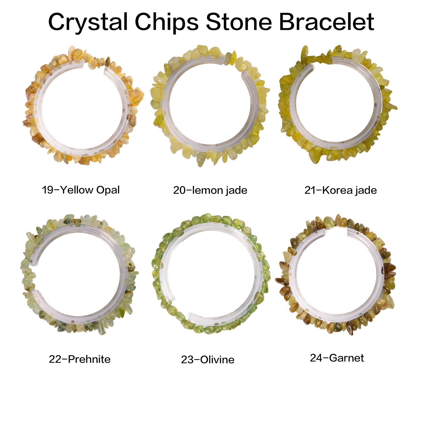 Natural crystal chips bracelet 100 kinds of bracelets No.1-70