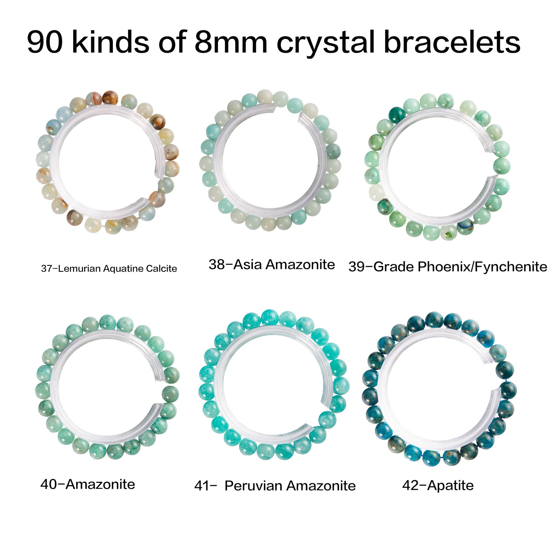 Crystal bracelet 90 kinds of 8mm Natural bracelets No.71-90