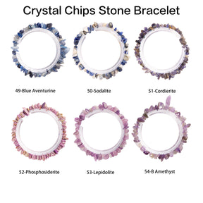 Natural crystal chips bracelet 100 kinds of bracelets No.1-70