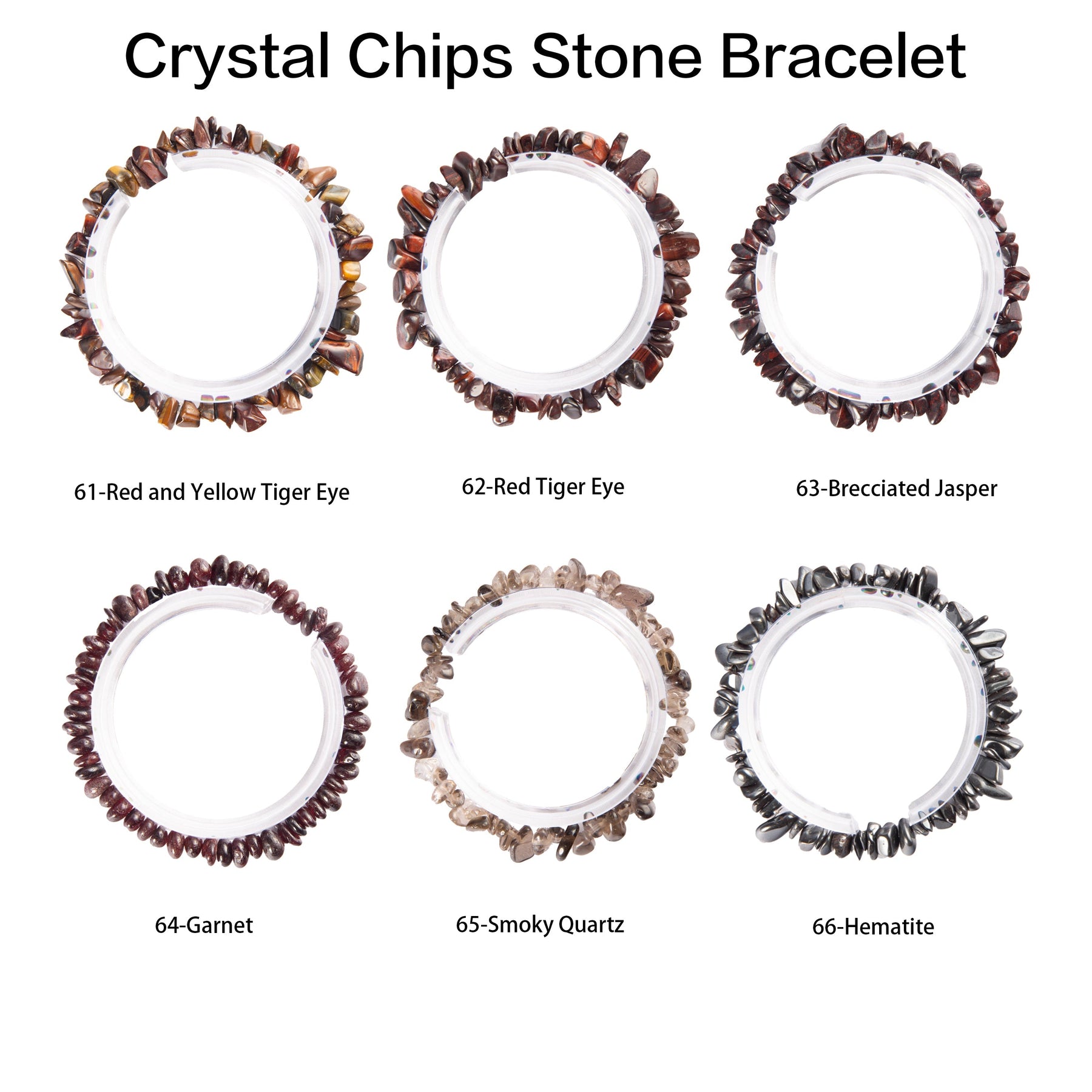 Natural crystal chips bracelet 100 kinds of bracelets No.71-100