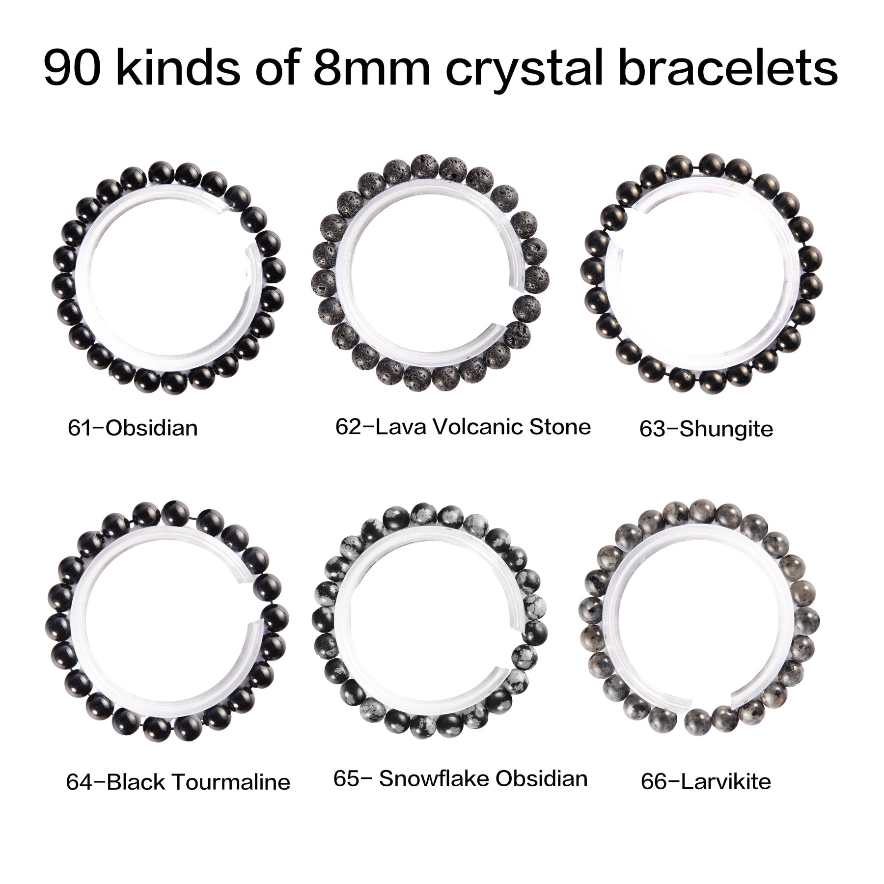 Crystal bracelet 90 kinds of 8mm Natural bracelets No.1-70