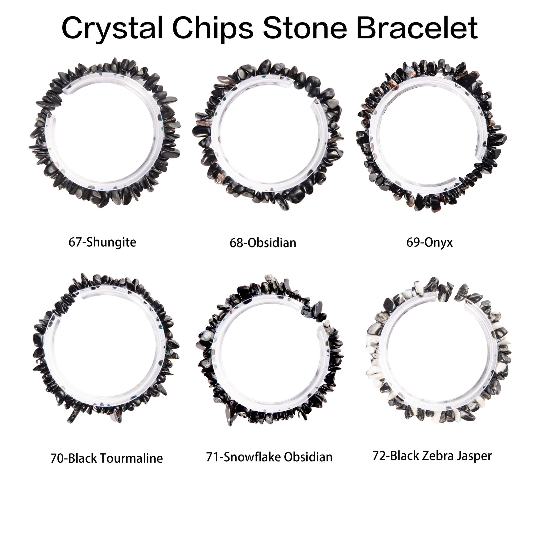 Natural crystal chips bracelet 100 kinds of bracelets No.1-70