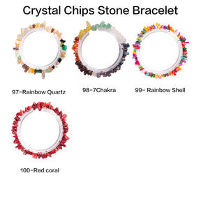 Natural crystal chips bracelet 100 kinds of bracelets No.71-100