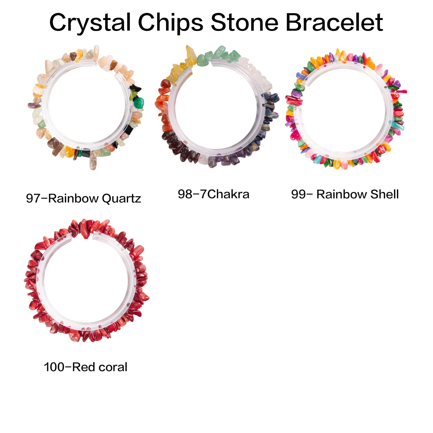 Natural crystal chips bracelet 100 kinds of bracelets No.1-70