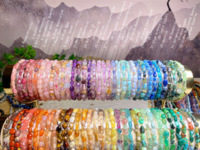 Crystal bracelet tumbled stretch healing gift for her for women 100 kinds No.71-100