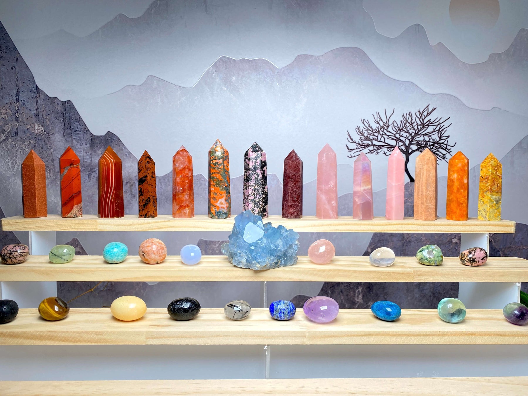 Crystal tower Wholesale nutural healing 100 kinds No.71-100