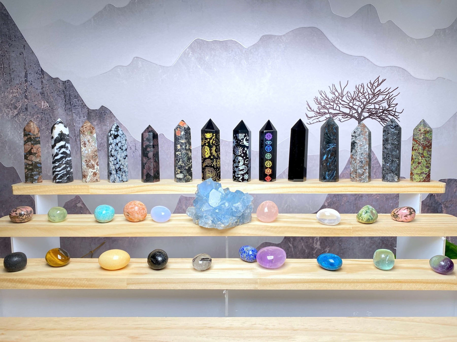 Crystal tower Wholesale nutural healing 100 kinds No.1-70