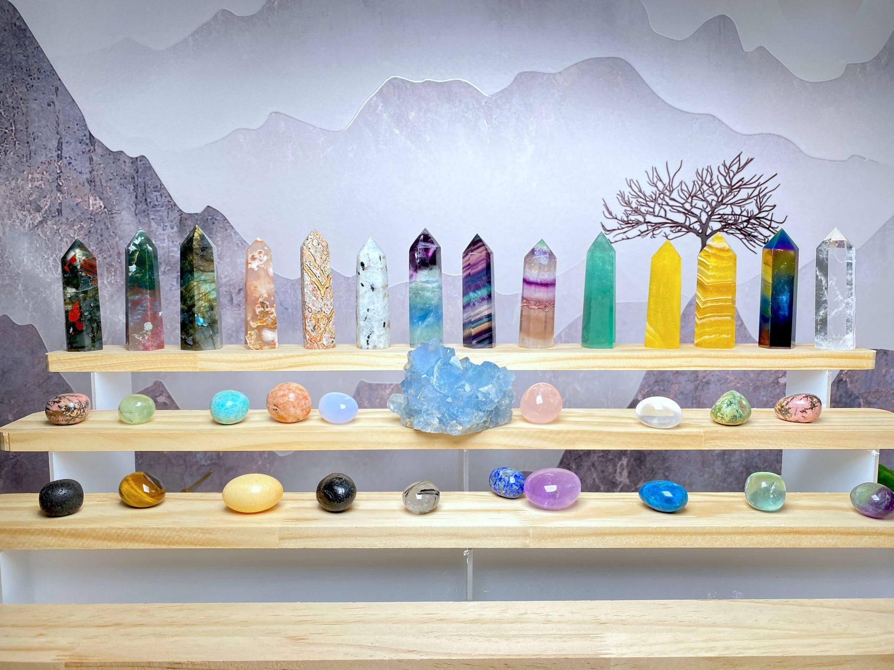 Crystal tower Wholesale nutural healing 100 kinds No.71-100