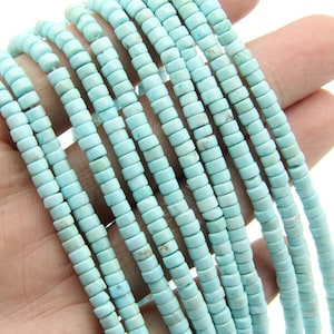 2x3MM/2x4MM Arizona Turquoise Rondelle Beads: Premium Gemstone Beads for DIY Jewelry Projects