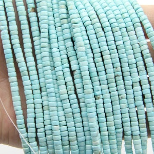 2x3MM/2x4MM Arizona Turquoise Rondelle Beads: Premium Gemstone Beads for DIY Jewelry Projects