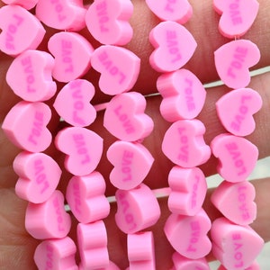 10MM Charming Heart Polymer Clay Beads for Jewelry Making - Perfect for DIY Bracelets & Gifts for Kids