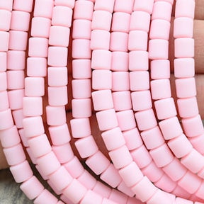 6x6MM Vinly Cylindrical Beads,Pink Color Polymer Clay Wholesale Heishi Beads Collection: Polymer Clay & Vinyl Heishi for Dynamic Jewelry Designs