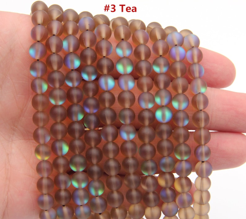 Synthetic Moonstone Beads for Jewelry Making: 6mm Round Glass Beads in Red & Purple