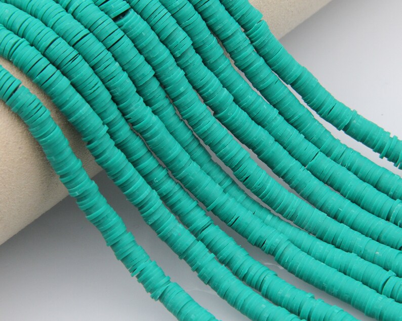 Green Vinyl Heishi Beads,4mm/6mm/8mm Wholesale Heishi Beads Collection: Polymer Clay & Vinyl Heishi for Dynamic Jewelry Designs