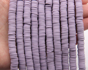 4mm/6mm/8mm Vinyl Heishi Beads,Purple Vinyl Beads,Polymer Clay African Vinyl Disc Beads,Wholesale Vinyl Heishi DIY Making Jewelry Beads.