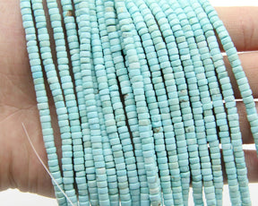 2x3MM/2x4MM Arizona Turquoise Rondelle Beads: Premium Gemstone Beads for DIY Jewelry Projects