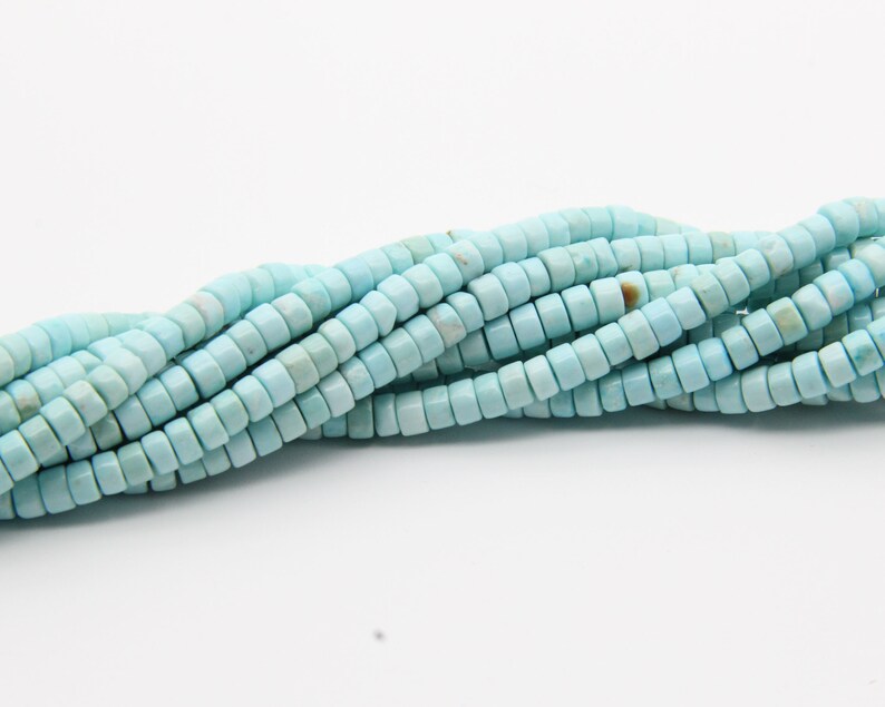 2x3MM/2x4MM Arizona Turquoise Rondelle Beads: Premium Gemstone Beads for DIY Jewelry Projects