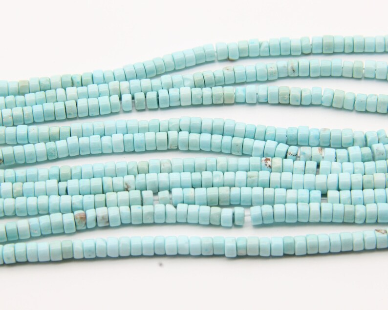 2x3MM/2x4MM Arizona Turquoise Rondelle Beads: Premium Gemstone Beads for DIY Jewelry Projects