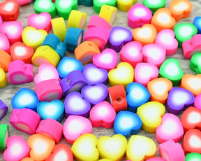 50 Pieces/10mm Heart Polymer Clay Beads,Wholesale Heishi Beads Collection: Polymer Clay & Vinyl Heishi for Dynamic Jewelry Designs