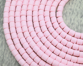 6x6MM Vinly Cylindrical Beads,Pink Color Polymer Clay Wholesale Heishi Beads Collection: Polymer Clay & Vinyl Heishi for Dynamic Jewelry Designs