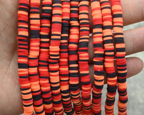 6X1MM Mix Color Heishi Beads,Polymer Clay African Disc Beads,Wholesale Vinyl Heishi DIY Making Jewelry Beads,380~400 Pieces Per Strand