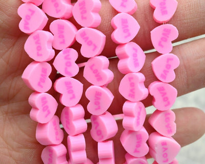 10MM Charming Heart Polymer Clay Beads for Jewelry Making - Perfect for DIY Bracelets & Gifts for Kids