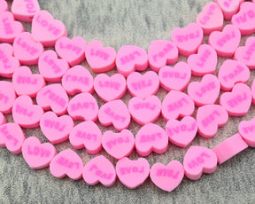 10MM Charming Heart Polymer Clay Beads for Jewelry Making - Perfect for DIY Bracelets & Gifts for Kids