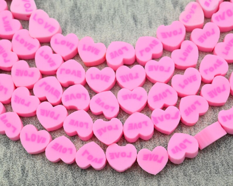 10MM Charming Heart Polymer Clay Beads for Jewelry Making - Perfect for DIY Bracelets & Gifts for Kids