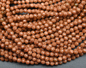 Natural Red Goldstone Faceted Round Beads,2mm/3mm/4mm Loose Faceted Beads,For Jewelry DIY Making Beads,Bracelet Making Beads.Wholesale Beads