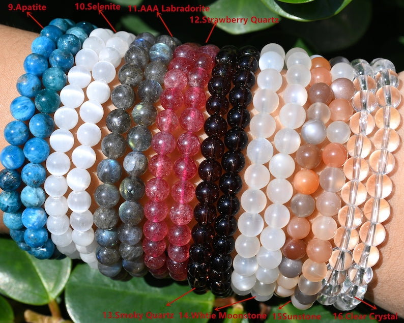 70 Kinds Of 6MM Gemstone & Crystal Stretch Bracelets: Perfect Healing Gifts for Loved Ones on Any Occasion