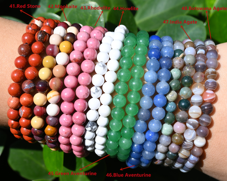 70 Kinds Of 6MM Gemstone & Crystal Stretch Bracelets: Perfect Healing Gifts for Loved Ones on Any Occasion