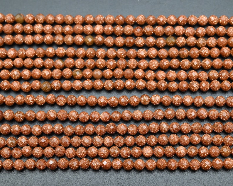 Natural Red Goldstone Faceted Round Beads,2mm/3mm/4mm Loose Faceted Beads,For Jewelry DIY Making Beads,Bracelet Making Beads.Wholesale Beads