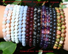 70 Kinds Of 6MM Gemstone & Crystal Stretch Bracelets: Perfect Healing Gifts for Loved Ones on Any Occasion