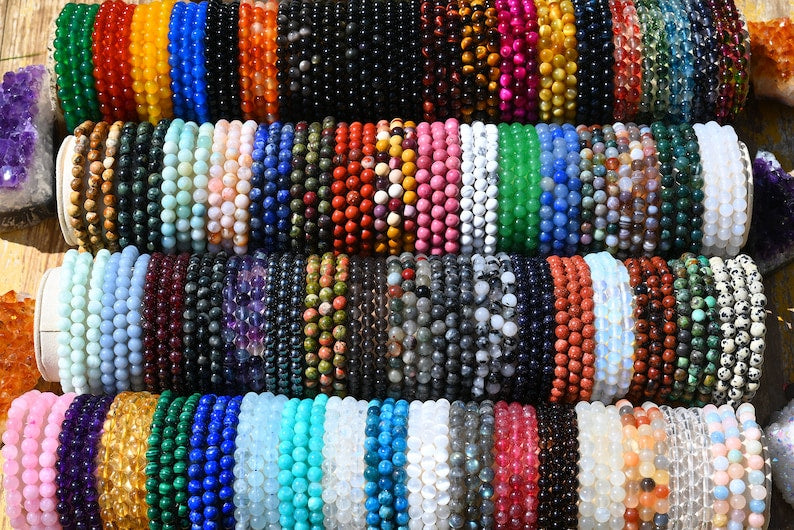 70 Kinds Of 6MM Gemstone & Crystal Stretch Bracelets: Perfect Healing Gifts for Loved Ones on Any Occasion