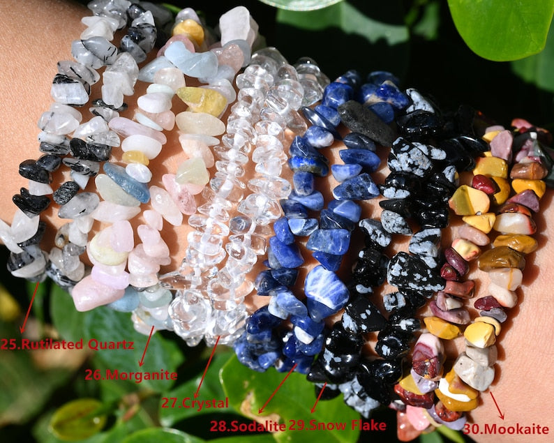 Gemstone Chip Bracelet: Perfect Healing Crystal Gift for Her - Birthday, Anniversary, & Christmas