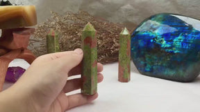 Unakite tower-point crystal tower gifts for friends new home gifts