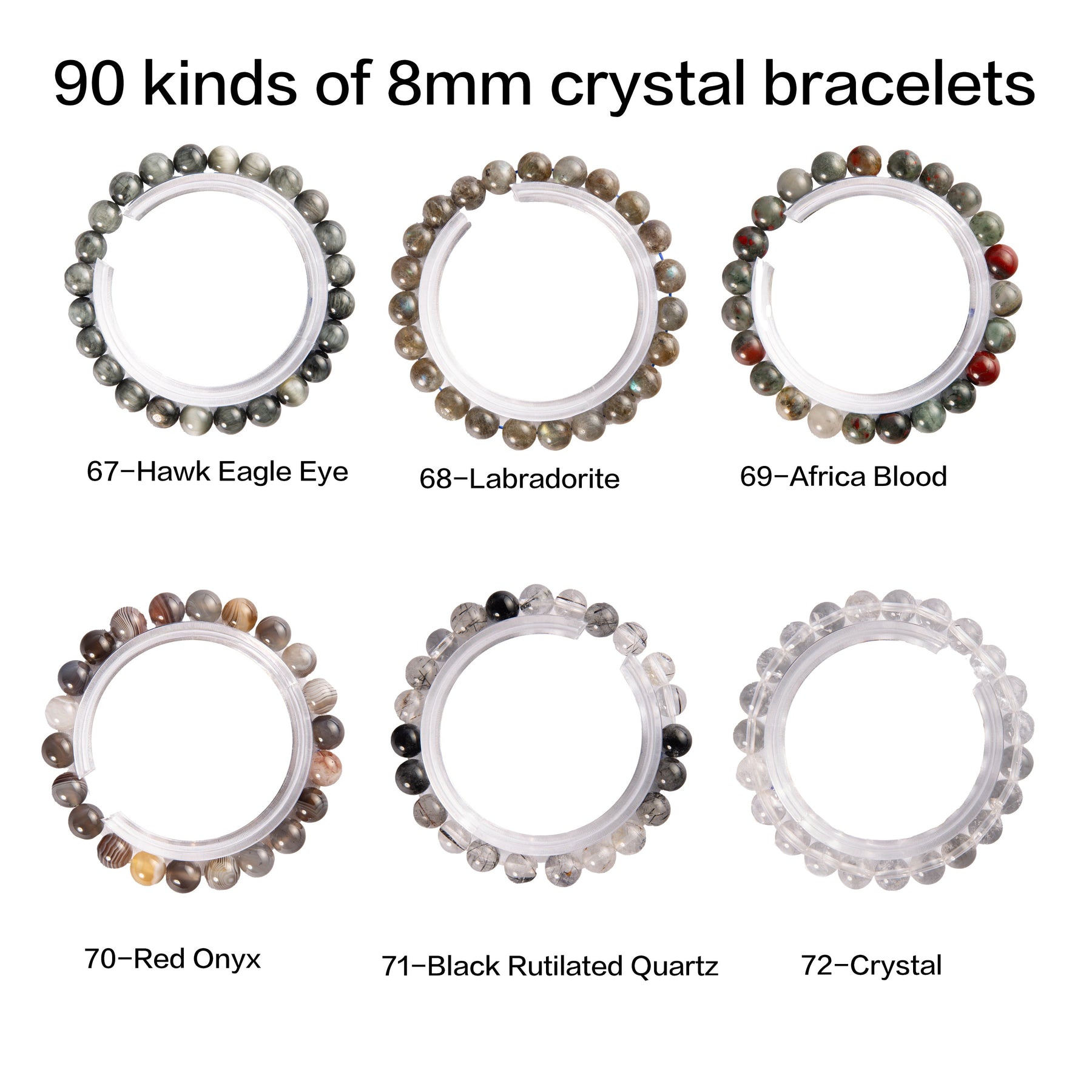 crystal bracelet 90 kinds of 8mm Natural bracelets