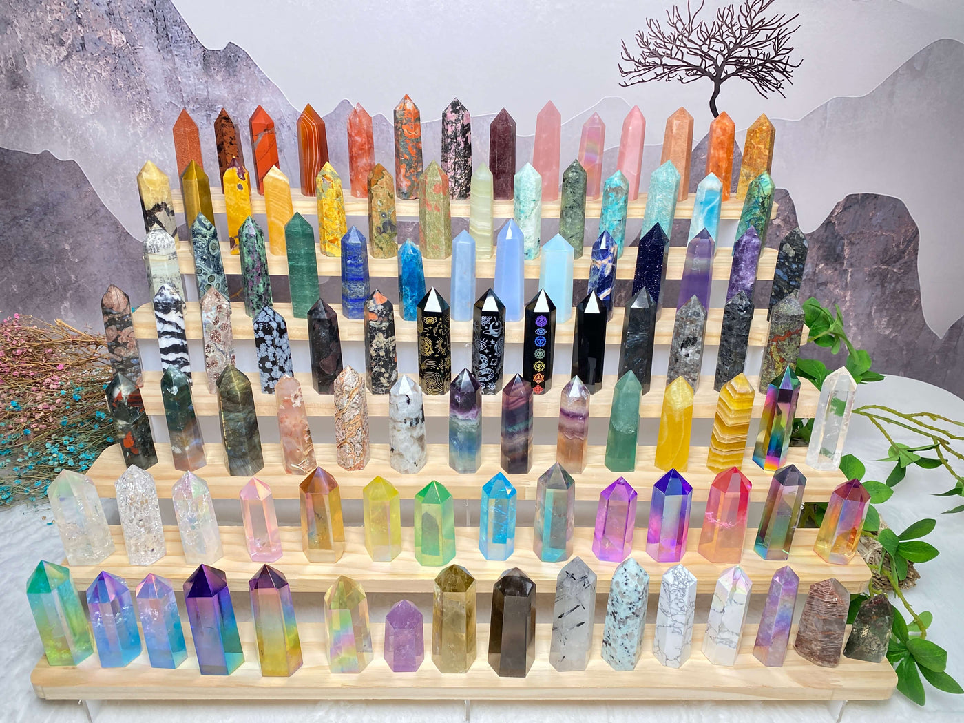 Crystal tower Wholesale nutural healing 100 kinds 400g