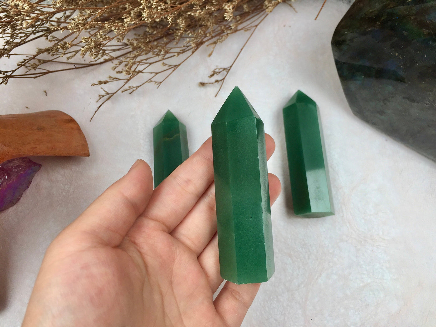 Green Aventurine Tower,Green Aventurine Point,Crystal Tower/Wand,Healing Crystal,Reiki Chakra Stone,Home Decor,For Gift