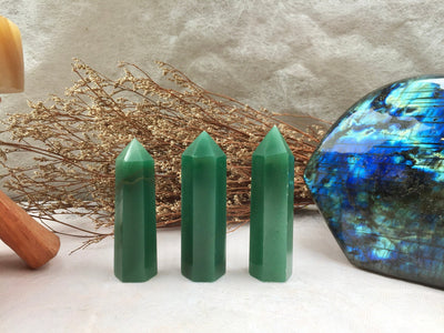 Green Aventurine Tower,Green Aventurine Point,Crystal Tower/Wand,Healing Crystal,Reiki Chakra Stone,Home Decor,For Gift