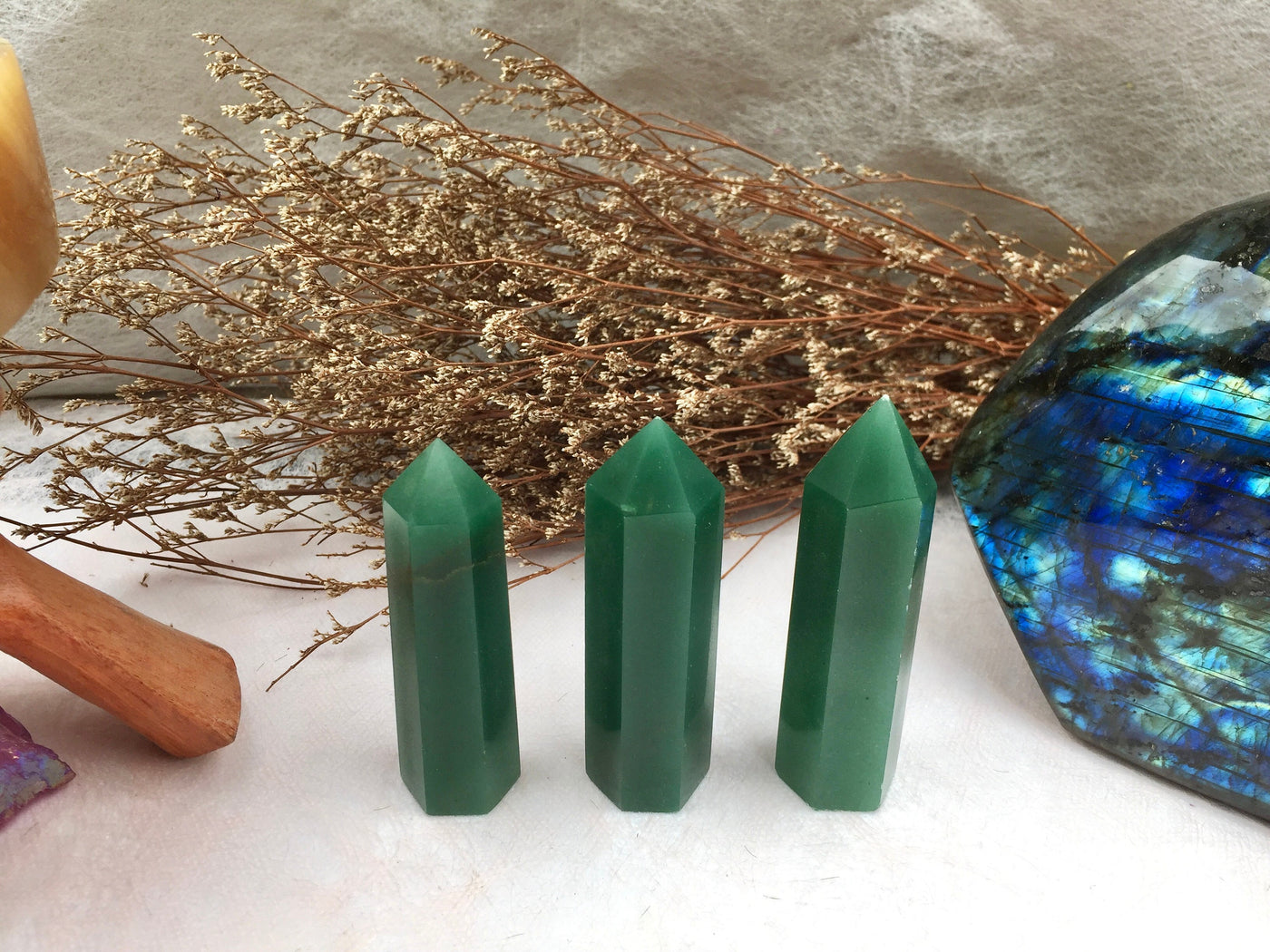 Green Aventurine Tower,Green Aventurine Point,Crystal Tower/Wand,Healing Crystal,Reiki Chakra Stone,Home Decor,For Gift