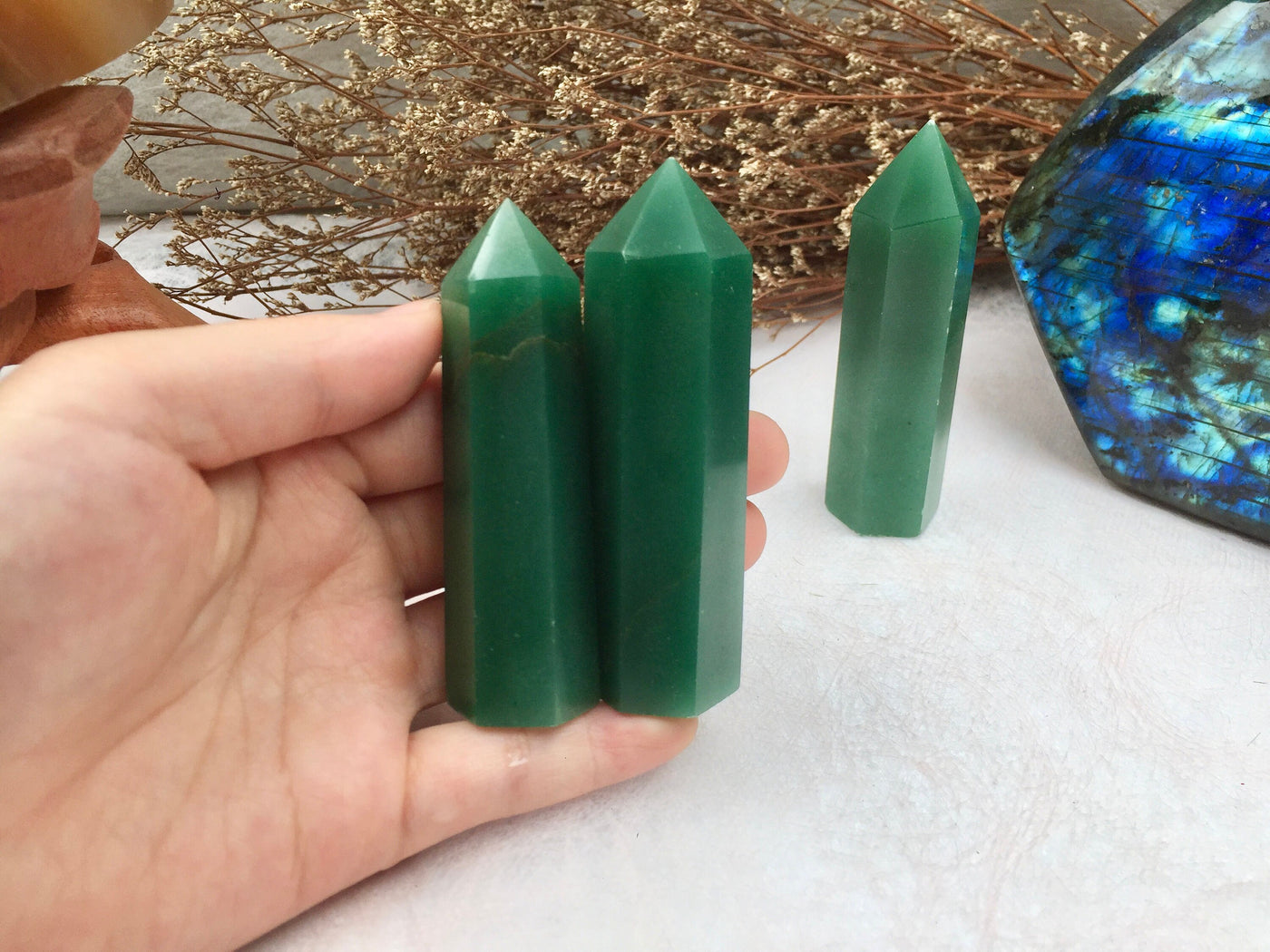 Green Aventurine Tower,Green Aventurine Point,Crystal Tower/Wand,Healing Crystal,Reiki Chakra Stone,Home Decor,For Gift