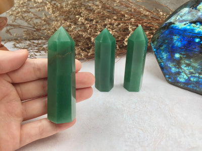 Green Aventurine Tower,Green Aventurine Point,Crystal Tower/Wand,Healing Crystal,Reiki Chakra Stone,Home Decor,For Gift